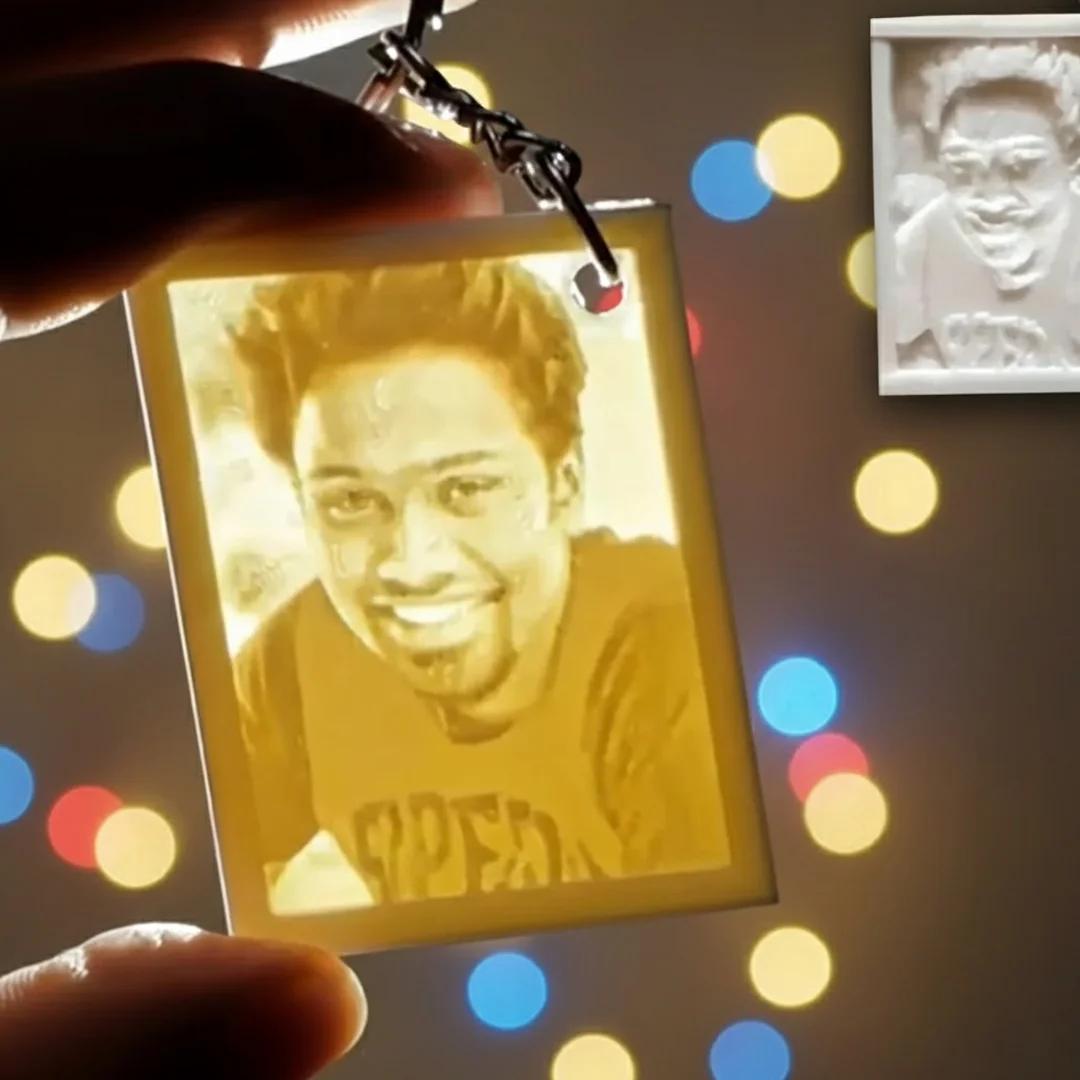 MH Decors Lithophane 3D Photo Keychain Personalized and Unique Gift