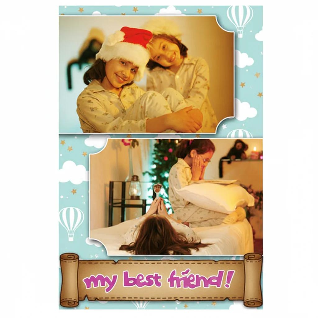 Zpics My Best Friend Personalized Photo Fridge Magnet Set of 2 (3.5x5.5)